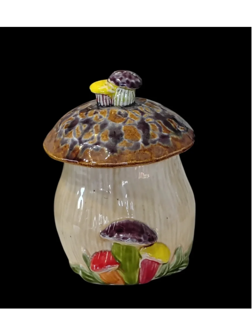 Vintage Ceramic Mushroom Canister 9